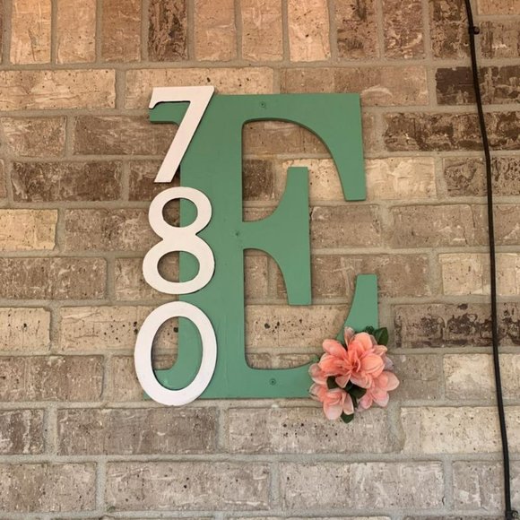 Handmade Personalized House Number Sign - Picture 1 of 5